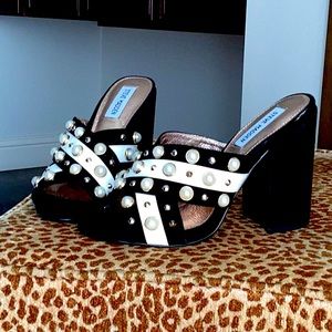 Steve Madden embellished suede mules Sz 8